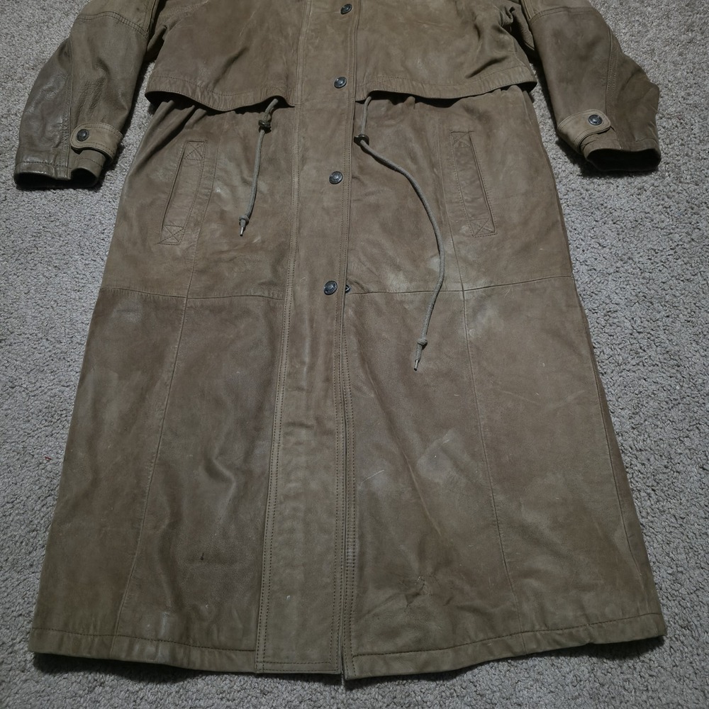 Wilsons Adventure Bound Women's Medium Trench Coat Leather Jacket Brown - Picture 6 of 14